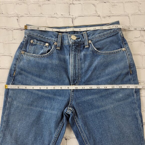 Rag & Bone Woman’s Blue medium wash high waisted skinny jeans size 26 raw hem - Picture 6 of 12